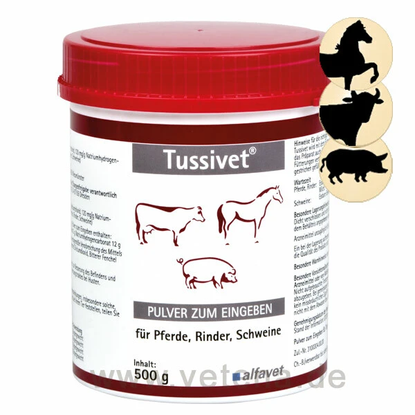 Tussivet Hustenmittel Pferd, Rind, Schwein 3 Tussivet Hustenmittel Pferd, Rind, Schwein