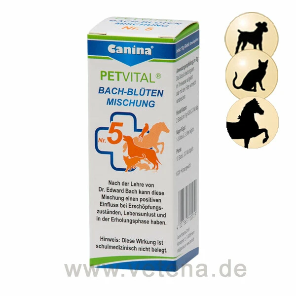 Canina PETVITAL Bachblüten Nr. 5 Erschöpfung 3 Canina PETVITAL Bachblüten Nr. 5 Erschöpfung